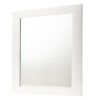 Contemporary Square Wooden Mirror with Mounting Hardware, White