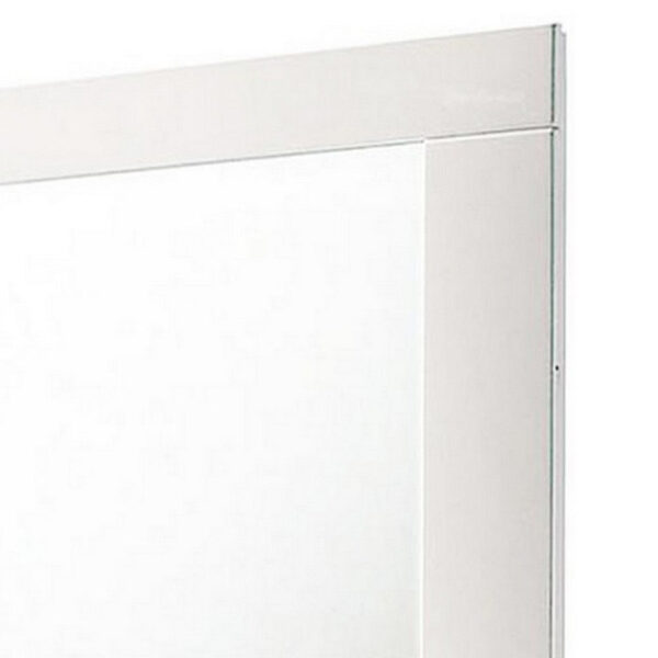 Contemporary Square Wooden Mirror with Mounting Hardware, White
