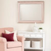 64 Inch Contemporary Style Wooden Frame Mirror, Rose Pink