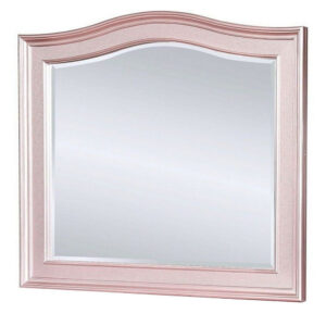 46 Inch Contemporary Style Wooden Frame Mirror, Rose Pink