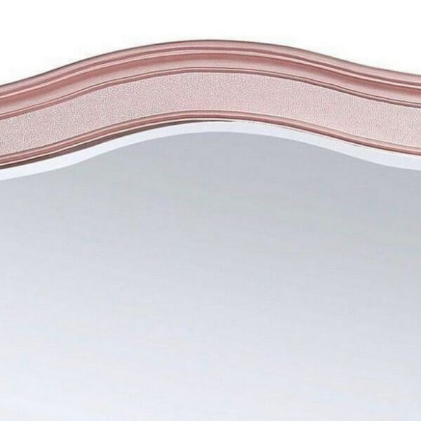 46 Inch Contemporary Style Wooden Frame Mirror, Rose Pink