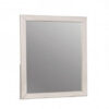 32 Inch Transitional Style Wooden Frame Mirror, White