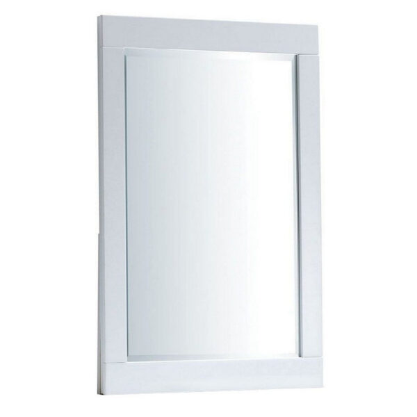 150220266991690024011.jpeg 27 Inch Contemporary Wooden Frame Rectangular Mirror, White
