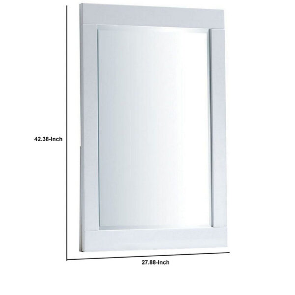 150220266991690695729.jpeg 27 Inch Contemporary Wooden Frame Rectangular Mirror, White