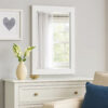 15022026699169083a652.jpeg 27 Inch Contemporary Wooden Frame Rectangular Mirror, White