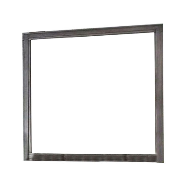 150220266991692f4af8d.jpeg 38 Transitional Style Square Wooden Frame Mirror, Gray