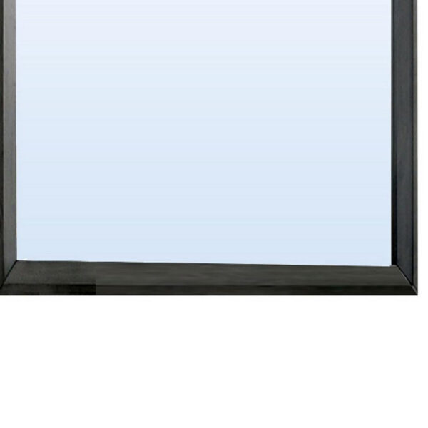 45 Inch Rectangular Wooden Frame Contemporary Mirror, Gray