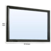 45 Inch Rectangular Wooden Frame Contemporary Mirror, Gray