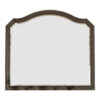 43.5 Inches Scalloped Mirror with Molded Details, Brown
