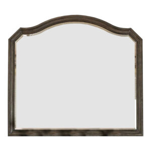 43.5 Inches Scalloped Mirror with Molded Details, Brown