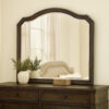 43.5 Inches Scalloped Mirror with Molded Details, Brown