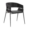 18.5 Inches Round Back Leatherette Dining Chair, Set of 2, Black