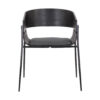 18.5 Inches Round Back Leatherette Dining Chair, Set of 2, Black