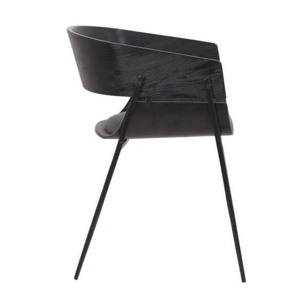 18.5 Inches Round Back Leatherette Dining Chair, Set of 2, Black