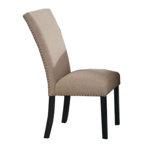 150220266991697a983d7.jpeg Wooden Side Chairs with Nailhead Trims, Set of 2, Beige and Black