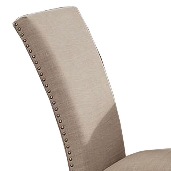 150220266991697c143a6.jpeg Wooden Side Chairs with Nailhead Trims, Set of 2, Beige and Black