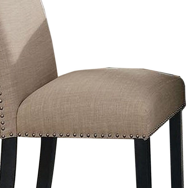 150220266991697d81556.jpeg Wooden Side Chairs with Nailhead Trims, Set of 2, Beige and Black