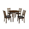 Wooden Dining Table with Ladder Back Style Chairs, Set of 5, Brown