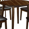 Wooden Dining Table with Ladder Back Style Chairs, Set of 5, Brown