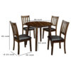 Wooden Dining Table with Ladder Back Style Chairs, Set of 5, Brown