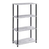 15022026699169a52851d.jpeg 4 Tier Design Bookshelf with Metal Tubular Legs, Antique White