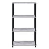 15022026699169a97d936.jpeg 4 Tier Design Bookshelf with Metal Tubular Legs, Antique White