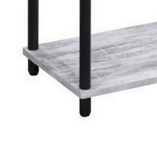 15022026699169ac40549.jpeg 4 Tier Design Bookshelf with Metal Tubular Legs, Antique White