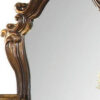 Scroll and Molded Wooden Mirror with Carved Details, Cherry Brown
