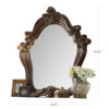Scroll and Molded Wooden Mirror with Carved Details, Cherry Brown