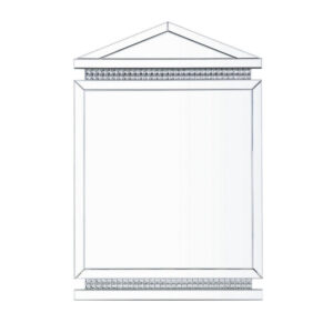 Rectangular Mirror Wall Decor with Faux Crystals and Triangular Top, Silver