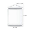 Rectangular Mirror Wall Decor with Faux Crystals and Triangular Top, Silver
