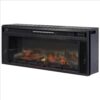 43 Inches Electric Fireplace Insert with Log Set Look, Black