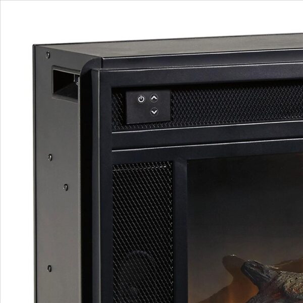 43 Inches Electric Fireplace Insert with Log Set Look, Black