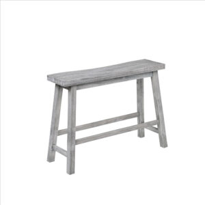 Saddle Design Wooden Bench with Grain Details, Gray