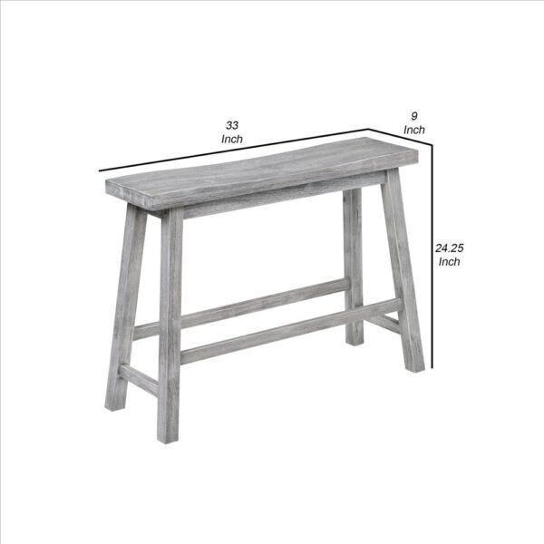 1502202669916a1fbce2d.jpeg Saddle Design Wooden Bench with Grain Details, Gray