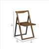 Curved Trim Panel Back Foldable Chair, Set of 2, Brown