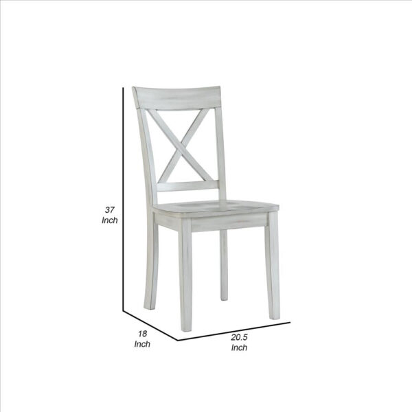1502202669916a808521a.jpeg Wooden Dining Chair with X Shaped Back, Set of 2, White