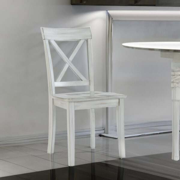 1502202669916a81f2abe.jpeg Wooden Dining Chair with X Shaped Back, Set of 2, White