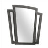 Tapered Fabric Frame Mirror with Mounting Hardware, Dark Gray