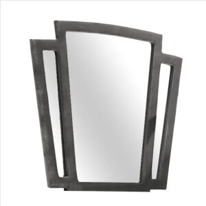 Tapered Fabric Frame Mirror with Mounting Hardware, Dark Gray