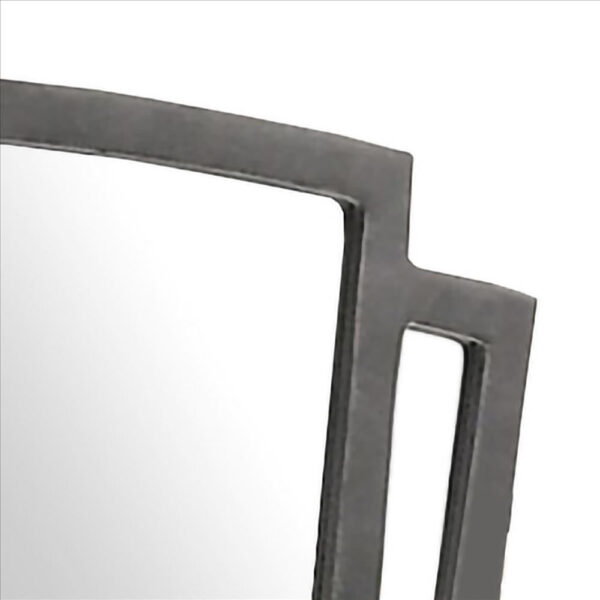 Tapered Fabric Frame Mirror with Mounting Hardware, Dark Gray