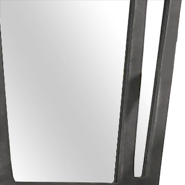 Tapered Fabric Frame Mirror with Mounting Hardware, Dark Gray
