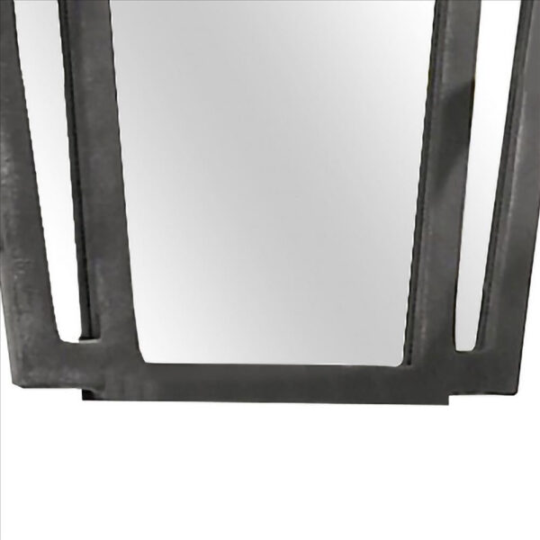 Tapered Fabric Frame Mirror with Mounting Hardware, Dark Gray