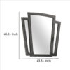 Tapered Fabric Frame Mirror with Mounting Hardware, Dark Gray