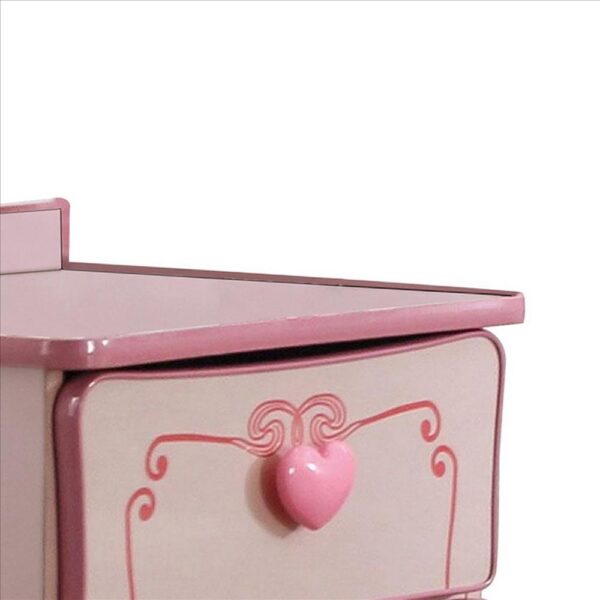 1502202669916abd05b16.jpeg 2 Drawer Wooden Nightstand with Heart Knob Pulls, Pink
