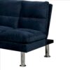 1502202669916ac75b9cc.jpeg Futon Sofa with Tufted Padded Seating and Metal Legs, Blue