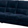 1502202669916ac8baec5.jpeg Futon Sofa with Tufted Padded Seating and Metal Legs, Blue