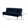 1502202669916acb898d7.jpeg Futon Sofa with Tufted Padded Seating and Metal Legs, Blue