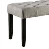 48 Inches Bench with Tufted Seat and Chamfered Legs, Light Gray