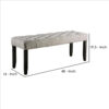 48 Inches Bench with Tufted Seat and Chamfered Legs, Light Gray